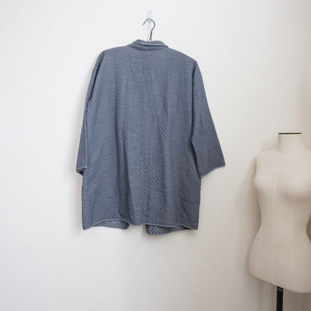 Eileen Fisher quilted blue light jacket - Picture 6 of 6